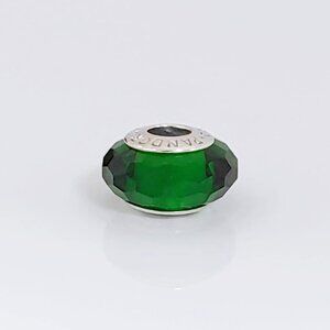 Pandora Fascinating Green Faceted Murano Glass Bead Charm S925 ALE with box